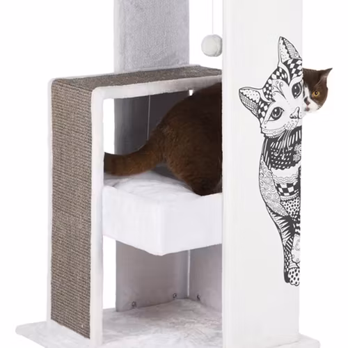 Klösmöbel Maria, Zentangle, 101 cm, vit/grå