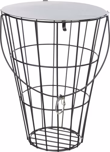 Höhäck, hängande, med lock, metall, 21 cm