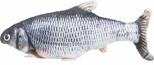 Fisk, sprattlande, tyg, catnip, 30 cm, USB-laddad