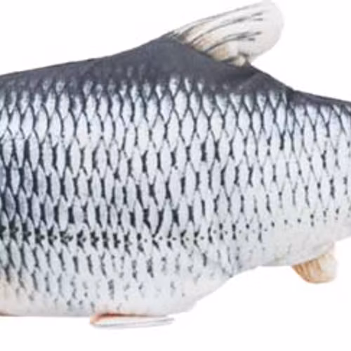 Fisk, sprattlande, tyg, catnip, 30 cm, USB-laddad