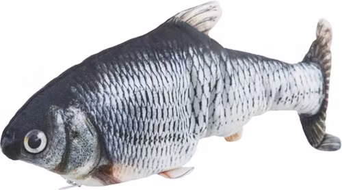 Fisk, sprattlande, tyg, catnip, 30 cm, USB-laddad