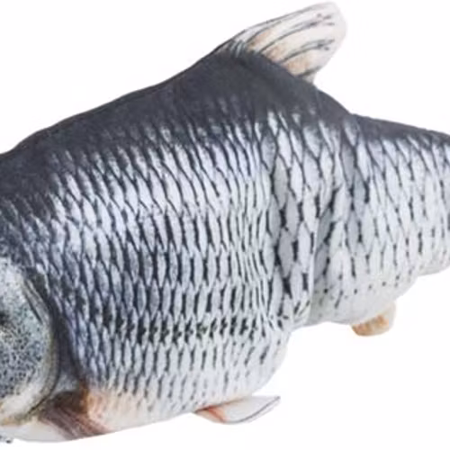 Fisk, sprattlande, tyg, catnip, 30 cm, USB-laddad