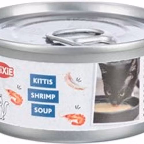 Räksoppa, 4 × 80 g konserv med kyckling & räkor,