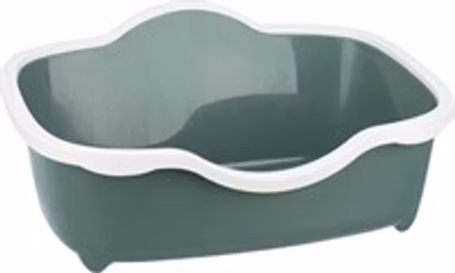 Kattlåda Davio, med kant, 56 × 26 × 39 cm, grön/vit