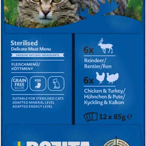 Bozita S Multibox 12x85g Köttmeny i sås Ren kykling/kalkon /1.02 kg