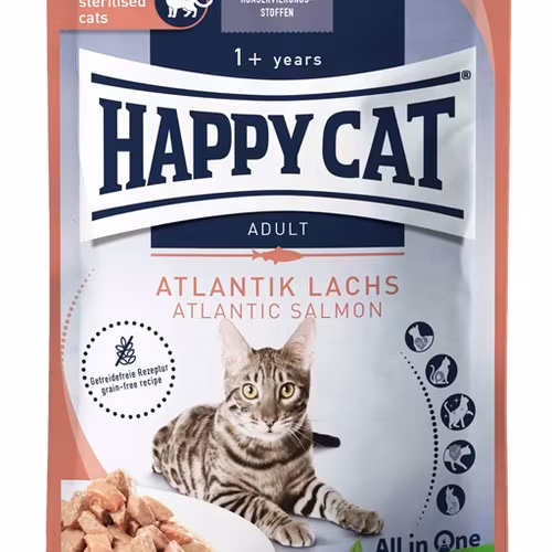 HappyCat våt/sås, atlantlax, 85 g
