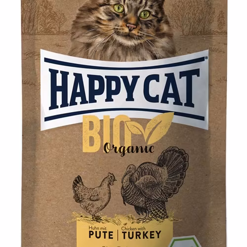 HappyCat våt, Bio Organic, kyckling & kalkon 85g