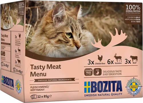 Bozita katt Kött i gelé Multibox 12x85 g / 1.02kgo