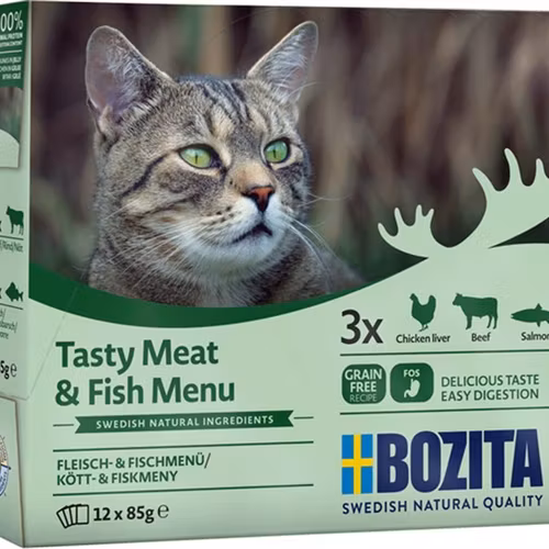 Bozita katt Multibox 12x85 g Kött&Fisk i gelé / 1.02kg