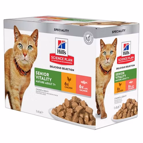 Hills Feline Senior Vitality Chicken&Salmon 12x85g