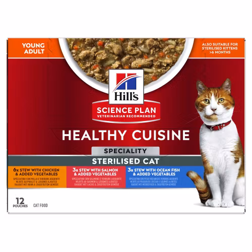 Hills Feline Adult Sterilised Healthy Cuisine Mix 12x80g