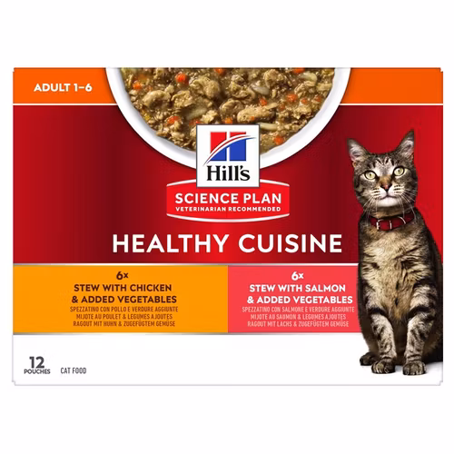 Hills Feline Adult Healthy Cuisine Chicken/Salmon & Veg. 12x80g