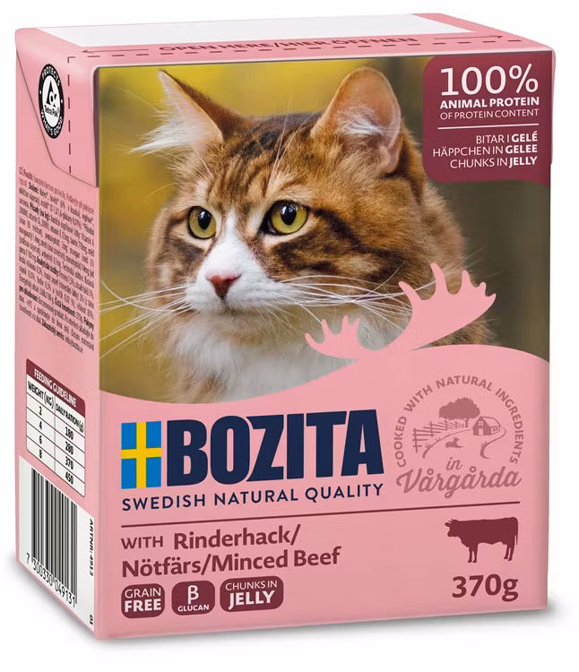Bozita Katt Tetra Bitar i gelé Nötfärs 370 g