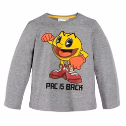 T-shirt Grå,  långärmad - Pac-Man storlek 98