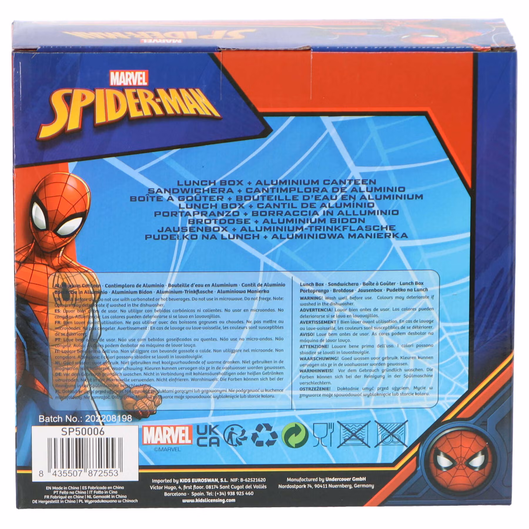 Matlåda och vattenflaska - Spiderman