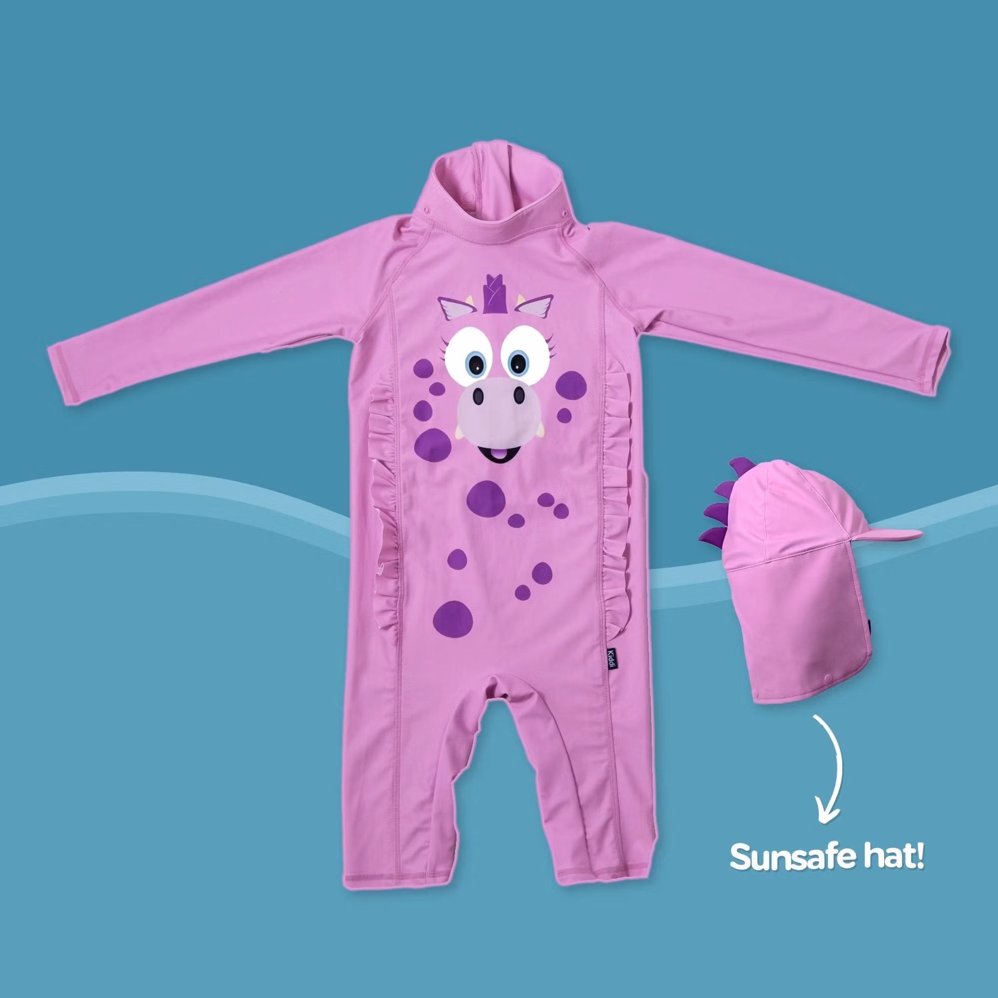 My Carry Potty UV-drakt barn - Rosa Drage