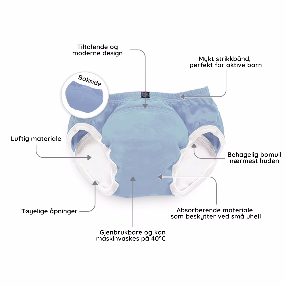 My Carry Potty Pottetreningsbukser Pastellblå 3-pak