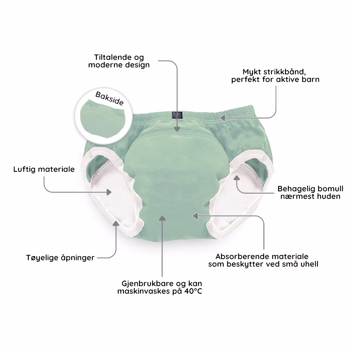 My Carry Potty Pottetreningsbukser Pastellgrønn 3-pak