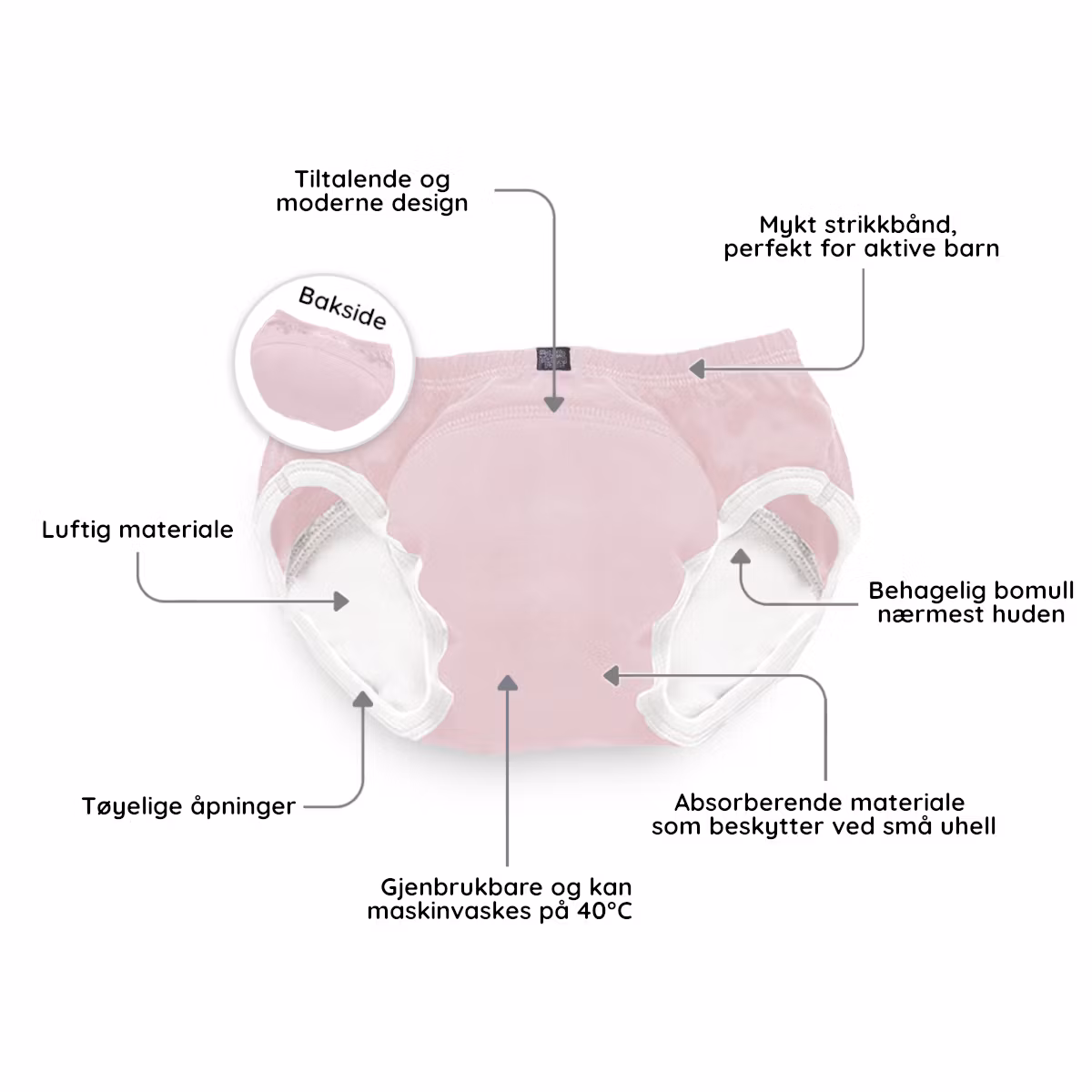 My Carry Potty Pottetreningsbukser Pastellrosa 3-pak
