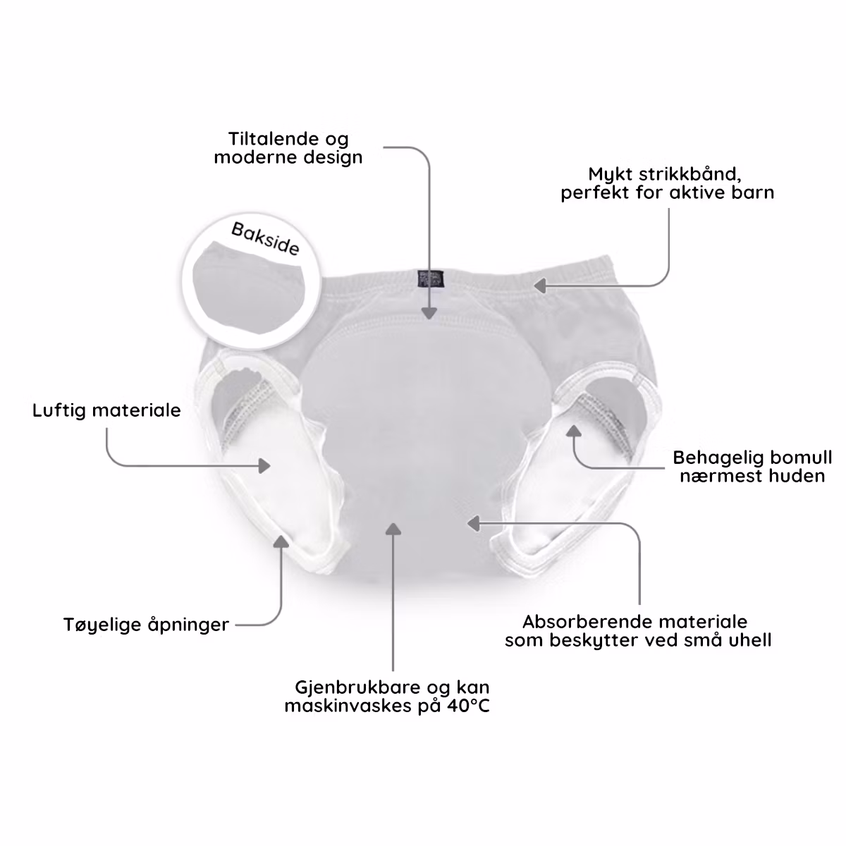 My Carry Potty Pottetreningsbukser Pastellgrå 3-pak