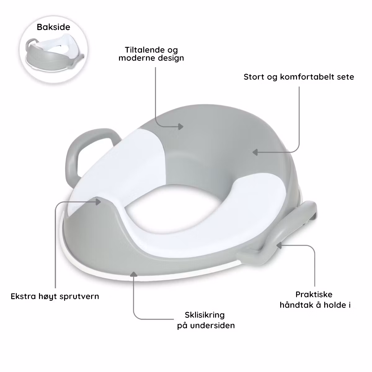 My Carry Potty Toalettsete til barn Pastellgrå