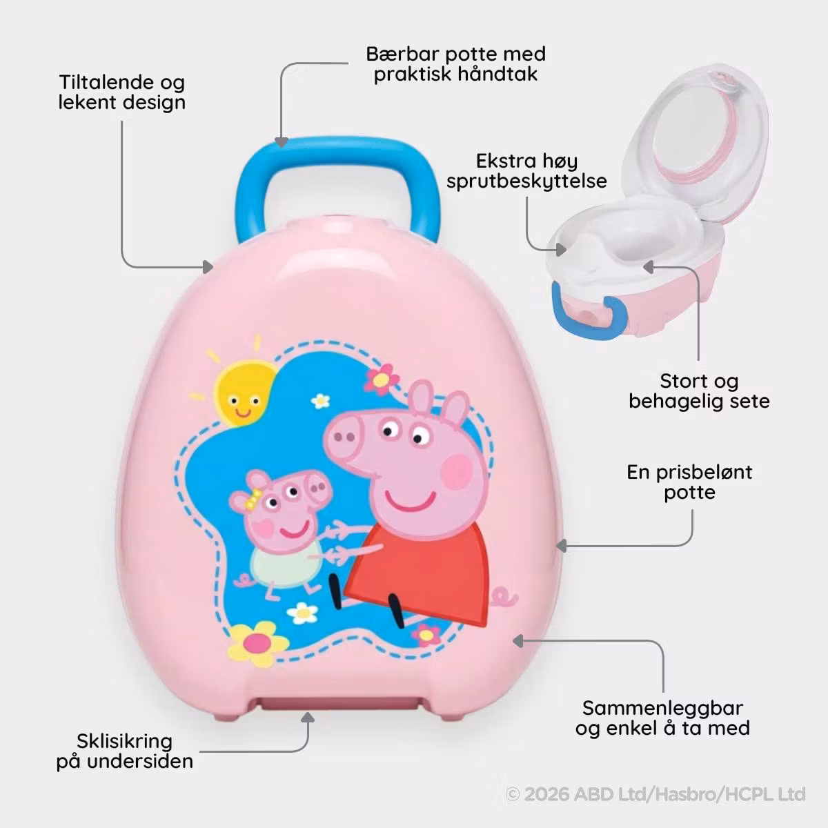 My Carry Potty med den populære Peppa Gris i rosa