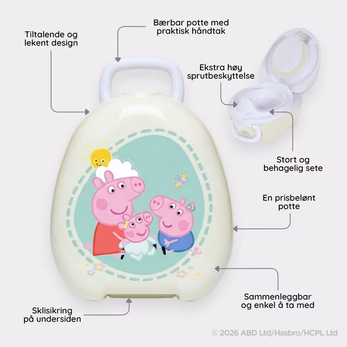 My Carry Potty Potte, Toalettsete & Skrakk - Pottetreningssett til barn Peppa Gris mint