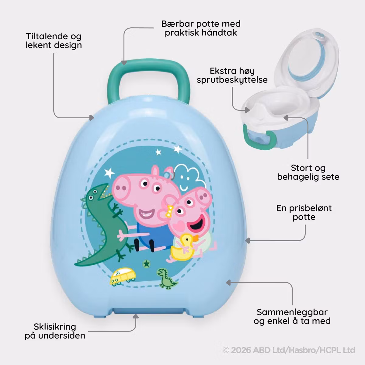 My Carry Potty Potte, Toalettsete, Skrakk & Pottetreningsbukser - Pottetreningssett & Toalettsett til barn Peppa Gris blå