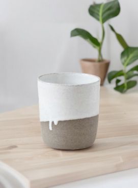 Studio Latitud Mug no Handle White/Gray