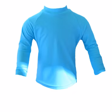 Enfärgade badtröjor med kort eller lång ärm 7-12 år