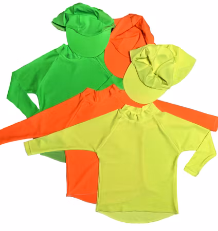 Badset med tröja och keps i neon 1-6 år