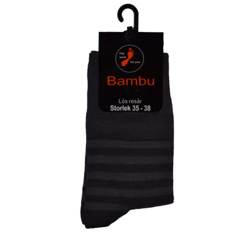 Randig strumpa med lös resår - bambu