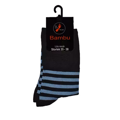 Randig strumpa med lös resår - bambu