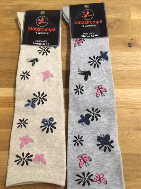 Stödstrumpa utan tåsöm - fjäril