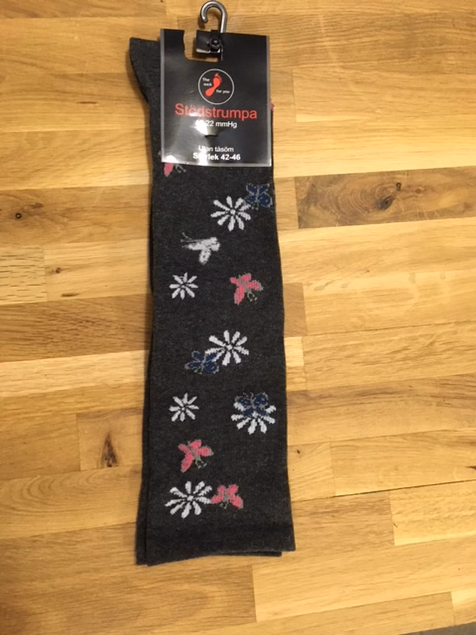 Stödstrumpa utan tåsöm - fjäril
