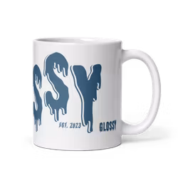 Glossy melt white glossy mug