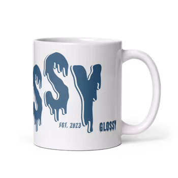 Glossy melt white glossy mug