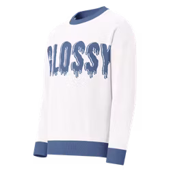 Glossy melt relaxed fit knitted crew neck sweater