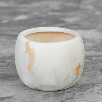 Rund blomkrukor marmor design