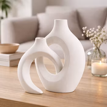 Modern nordisk keramikvas vit