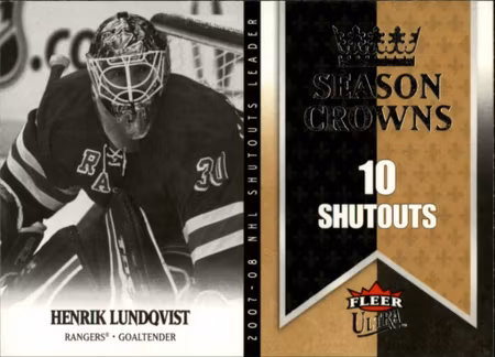 2008-09 Ultra Season Crowns #SC7 Henrik Lundqvist (10-X59-RANGERS) (2)