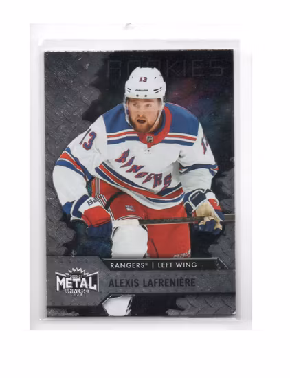 2020-21 Metal Universe #150 Alexis Lafreniere RC (50-X305-RANGERS)