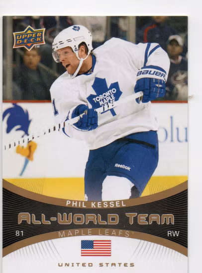 2010-11 Upper Deck All World Team #AW25 Phil Kessel (12-84x2-MAPLE LEAFS)