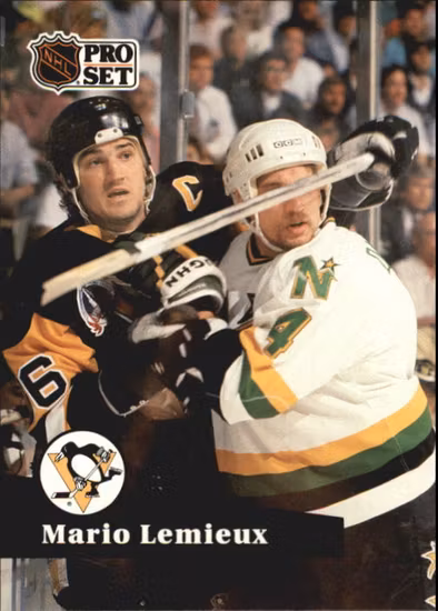 1991-92 Pro Set French #194 Mario Lemieux (10-96x6-PENGUINS)