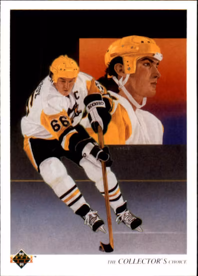 1990-91 Upper Deck #305 Mario Lemieux TC (10-114x4-PENGUINS) (4)