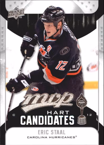2009-10 Upper Deck MVP Hart Candidates #HC6 Eric Staal (10-366x9-HURRICANES)