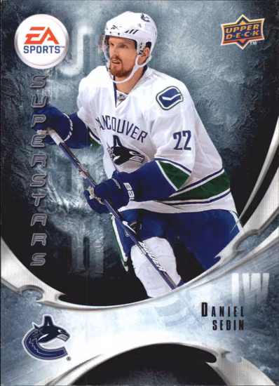 2010-11 Upper Deck EA Superstars #EA14 Daniel Sedin (15-415x1-CANUCKS)