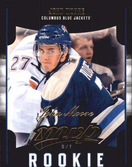 2011-12 Upper Deck MVP #92 John Moore RC (10-402x9-BLUEJACKETS)