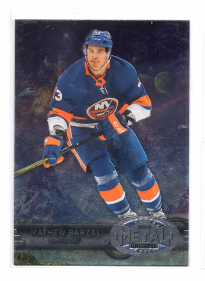 2020-21 Metal Universe '97-98 Retro #R25 Mathew Barzal (12-X334-ISLANDERS) (3)