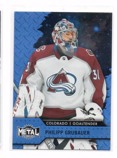 2020-21 Metal Universe Blue Spectrum #46 Philipp Grubauer (10-X323-AVALANCHE)